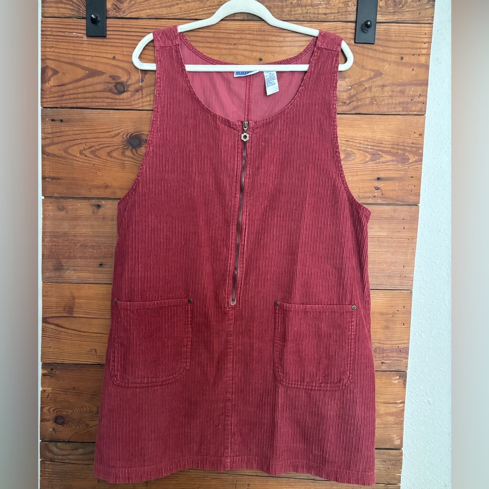 Vintage Corduroy Sleeveless Shift Dress